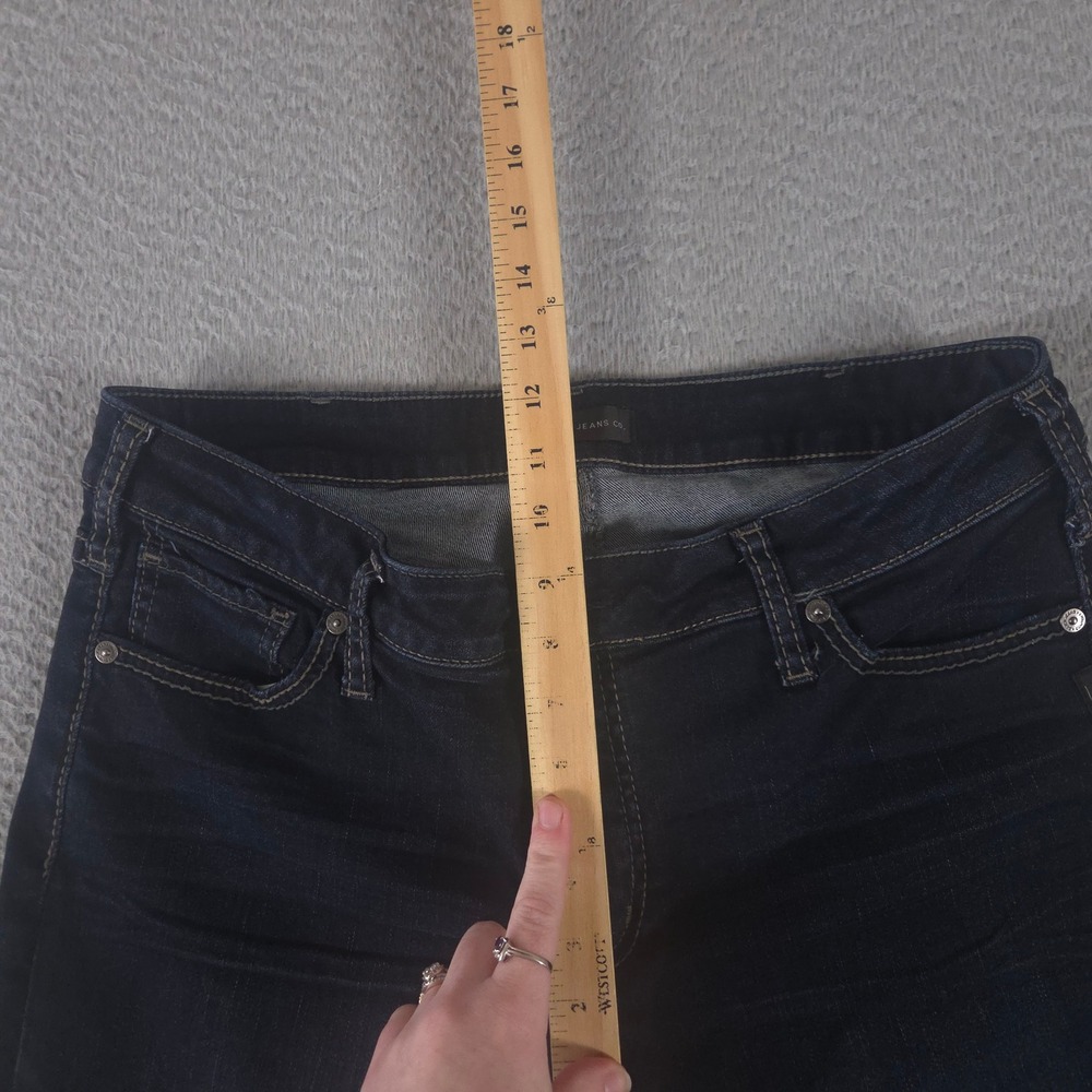 Silver Jeans Co Jeans Womens 34x32 Dark Indigo Avery Straight Leg Stretch Denim - Picture 4 of 11